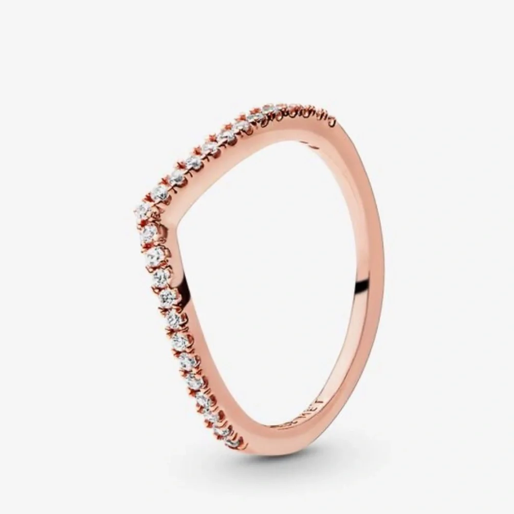 NWT Pandora Sparkling Wishbone Stackable Ring - Picture 2 of 8